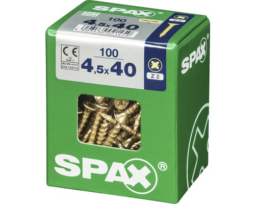 Schrauben 4,5x40 Millimeter in grüner Verpackung