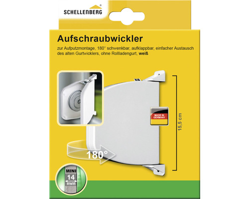 Schellenberg Aufschraubwickler für Aufputzmontage, 180 Grad schwenkbar