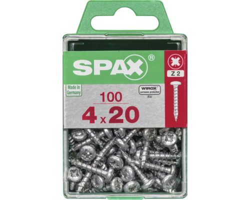 Spax Universalschrauben, 4 x 20 mm, 100 Stück, mit Korrosionsschutz