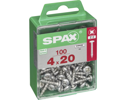 Packung mit 100 Spax Schrauben 4 x 20 Millimeter