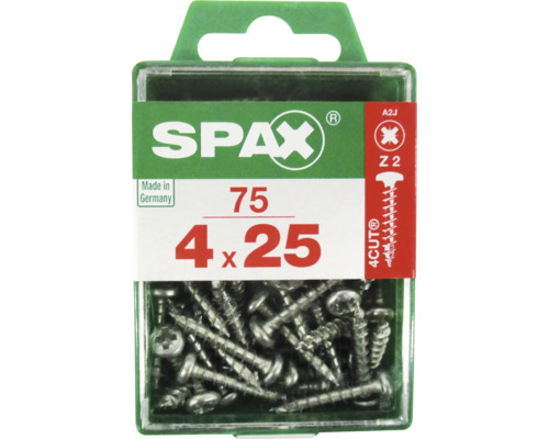 Spax Universalschraube T 20, Halbrundkopf, 4x25 mm, 75 Stück Packung mit 75 Spax Schrauben, 4 x 25 Millimeter