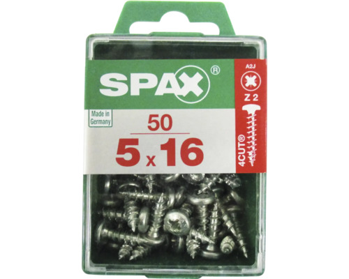 Spax Universalschraube T 20, Halbrundkopf, 5x16 mm, 50 Stück Spax Universalschrauben 5 mal 16 Millimeter, 50 Stück in einer Verpackung