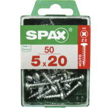 Spax Senkkopfschrauben 5 mal 20 Millimeter, 50 Stück, A2J, Z2, 4CUT