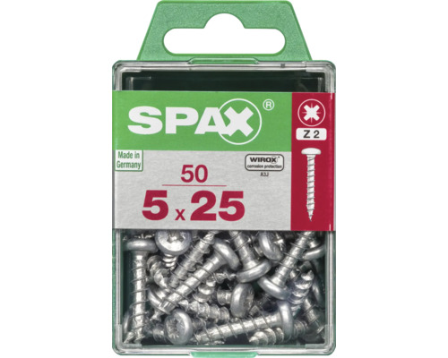 Spax Universalschrauben 5 x 25 Millimeter, 50 Stück in einer Verpackung