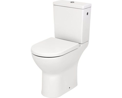 Erhötes Standtiefspülklosett Kombination VitrA S50 weiß glänzend HygieneGlaze ohne WC-Sitz