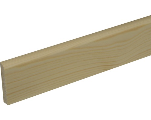 Sockelleiste Fichte/Kiefer lackiert rund astfrei 10 x 58 x 2400 mm Holzleiste aus Fichte