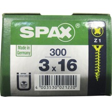 Packung mit 300 Schrauben, Größe 3x16, Marke Spax, hergestellt in Deutschland