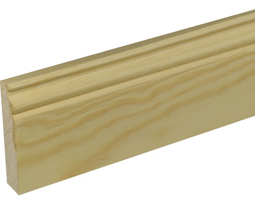 Sockelleiste Fichte/Kiefer lackiert rund astfrei 18 x 96 x 2400 mm Profilholz aus Holz