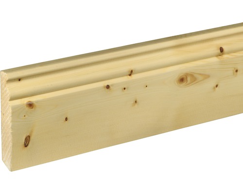 Sockelleiste Fichte/Tanner lackiert 18x96 mm L:2400 mm Holzprofilleiste aus Fichte mit abgerundeten Kanten