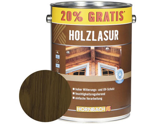 HORNBACH Holzlasur nussbaum 6 l (20 % Gratis!)