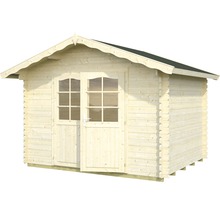 Holzgartenhaus mit Doppeltür und Fenstern