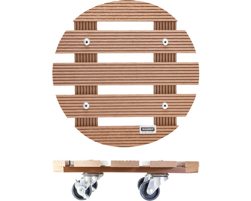 Rollbrett aus Holz für Pflanzgefäße