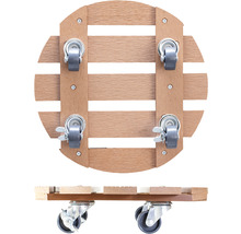 Pflanzenroller aus Holz mit vier Rollen