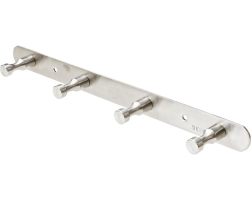 Garderobenleiste aus Edelstahl mit vier Haken