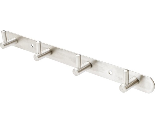 Garderobenleiste aus Edelstahl mit fünf Haken zur Wandmontage