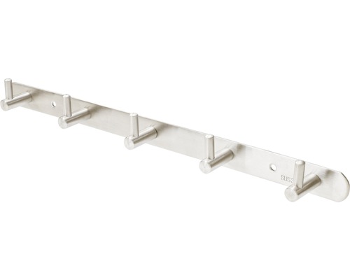 Garderobenleiste mit sechs Haken aus rostfreiem Stahl