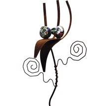 Gartenfigur Rabenkopf Rostdesign H 135 cm braun