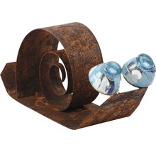 Gartenfigur Schnecke Rostdesign H 12 cm braun
