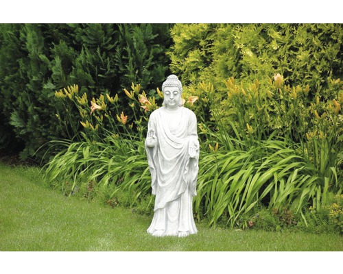 Gartenfigur Buddha H 91 cm, weiß-0