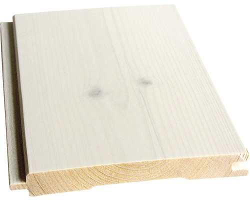 Konsta Faseprofil Fichte "A" weiß 14x121x2400 mm Holzpaneel mit Nut- und Federverbindung