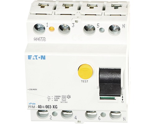 Fehlerstrom Schutzschalter Typ G 40A 4-polig Eaton Fehlerstrom-Schutzschalter 40/4/003-XG