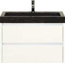 Waschtischunterschrank mit zwei Schubladen und Aufsatzwaschbecken