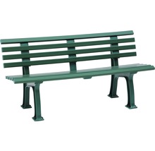 Grüne Gartenbank mit Rückenlehne aus Kunststoff