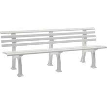 Weiße Gartenbank mit Lattenrost