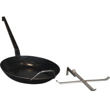 Gusseisenpfanne mit Griff und Standfuß