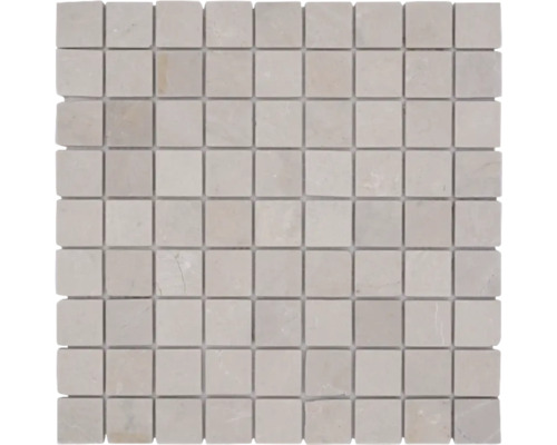 Natursteinmosaik Marmor Botticino 30,5x30,5 cm beige Quadratische Mosaikfliese aus Naturstein