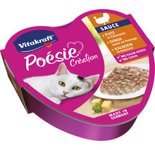 Vitakraft Poesie Création Katzennahrung mit Truthahn in Käsesauce, getreidefrei, ohne Zuckerzusatz