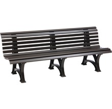 Gartenbank mit Rückenlehne und Metallgestell