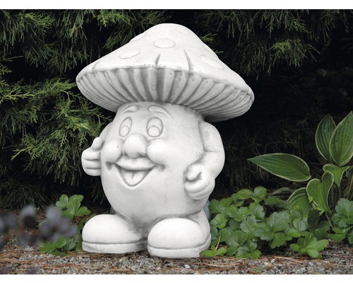Gartenfigur Pilz H 32 cm, weiß