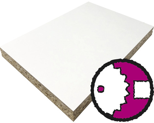 Spanplatte beschichtet Platte foliert weiß 2650,0 x 1032,0 x 19,0 mm