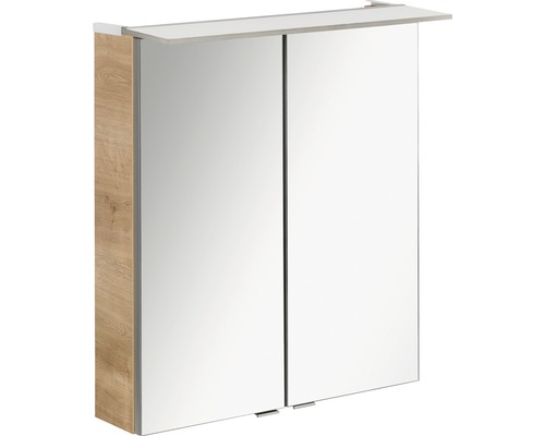 LED-Spiegelschrank Fackelmann B.perfekt 3-türig 60x69x15 cm ast-eiche Spiegelschrank mit zwei Türen und Ablage