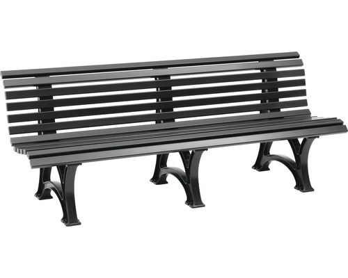 Parkbank aus Holz und Gusseisen