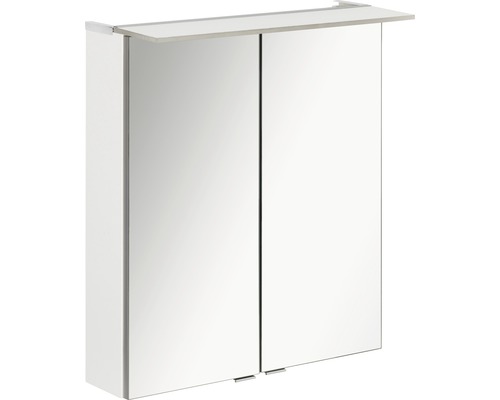 LED-Spiegelschrank Fackelmann b.perfekt 2-türig 60x69x15 cm weiß Spiegelschrank mit zwei Türen und Ablage