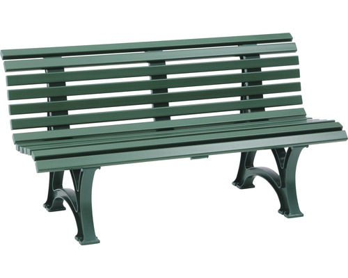 Gartenbank Blome Helgoland Kunststoff 3-Sitzer moosgrün Gartenbank aus Holz mit Rückenlehne