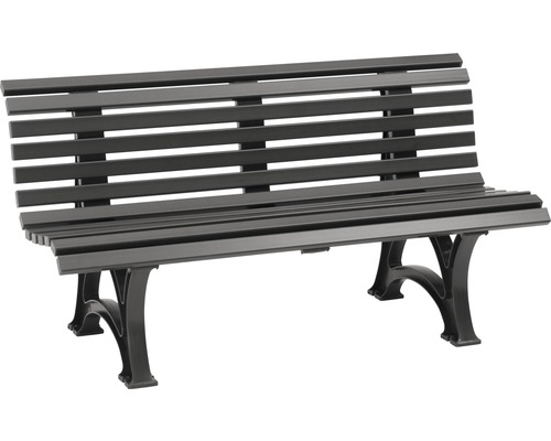 Gartenbank aus Metall mit Rückenlehne