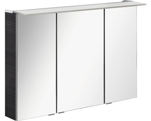 LED-Spiegelschrank Fackelmann B.perfekt 3-türig 100x69x15 cm dark-oak Spiegelschrank mit drei Türen und Ablagefläche