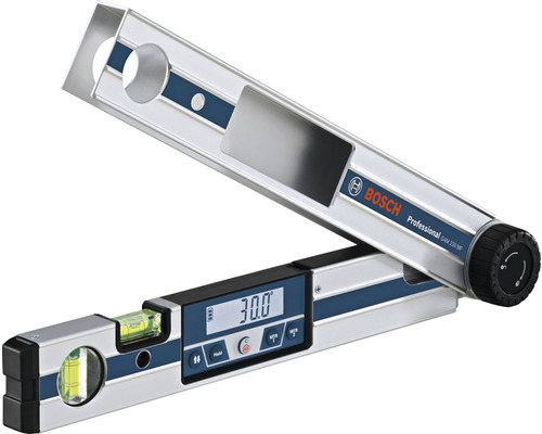 Winkelmesser Bosch Professional GAM 220 MF inkl. 4 x Batterie (AA) und Zubehör-Set Bosch Digitaler Winkelmesser GAM 220 MF