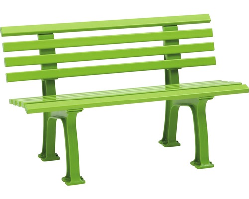 Gartenbank Blome Ibiza Kunststoff 2-Sitzer apfel Grüne Parkbank aus Metall mit Rückenlehne