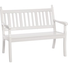 Gartenbank aus Holz mit Armlehnen