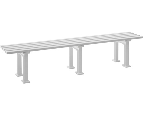 Gartenbank Blome Mono II Kunststoff 4-Sitzer weiß Garderobenbank mit Lattenrost und Untergestell