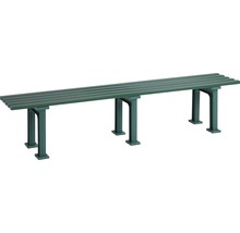 Grüne Bank mit Lattenrost und Metallgestell