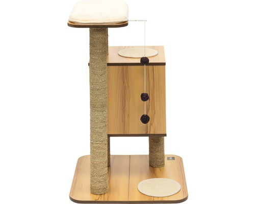 Katzenkratzbaum mit Liegeflächen, Sisalstamm und Spielzeug