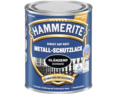 Hammerite Metallschutzlack glänzend schwarz Dose