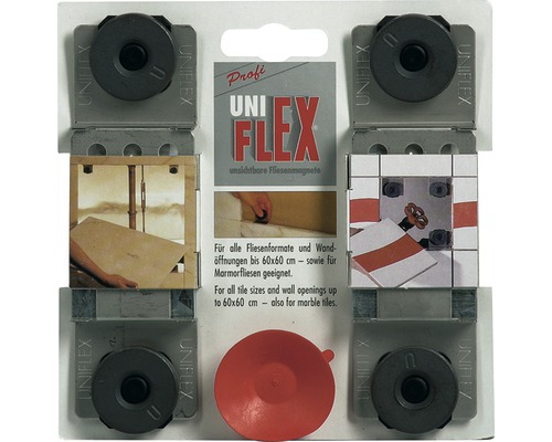 Fliesemagnete Uniflex Profi grau 3x3 cm