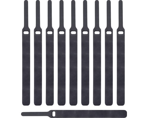 Klett-Kabelbinder schwarz 10 Stück