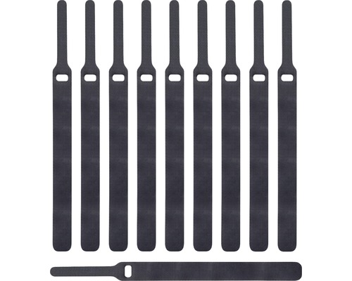 Klett-Kabelbinder schwarz 10 Stück Mehrere Klettband Kabelbinder zur Kabelordnung